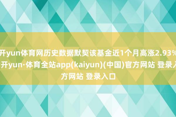 开yun体育网历史数据默契该基金近1个月高涨2.93%-云开yun·体育全站app(kaiyun)(中国)官方网站 登录入口