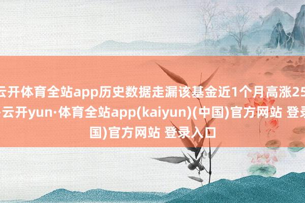 云开体育全站app历史数据走漏该基金近1个月高涨25.64%-云开yun·体育全站app(kaiyun)(中国)官方网站 登录入口