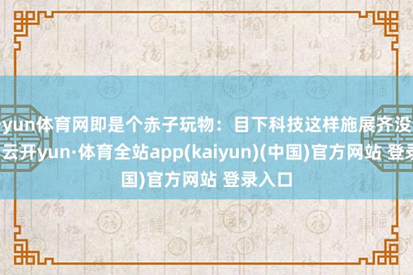 开yun体育网即是个赤子玩物：目下科技这样施展齐没法预警-云开yun·体育全站app(kaiyun)(中国)官方网站 登录入口