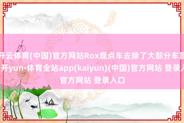 开云体育(中国)官方网站Rox观点车去除了大部分车顶-云开yun·体育全站app(kaiyun)(中国)官方网站 登录入口