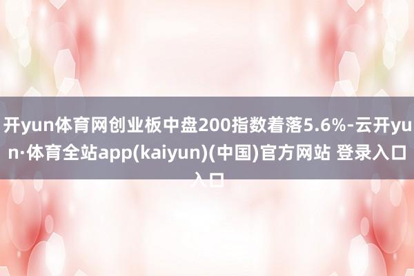 开yun体育网创业板中盘200指数着落5.6%-云开yun·体育全站app(kaiyun)(中国)官方网站 登录入口